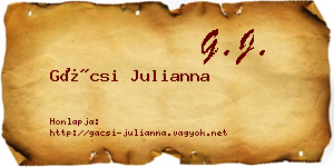 Gácsi Julianna névjegykártya